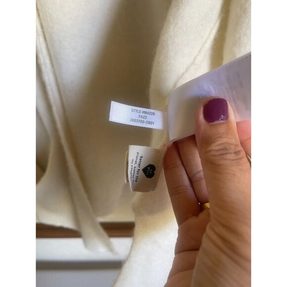 MADEWELL | Cozy Walker Cardigan Cream Alpaca Blend Sweater Medium Long Line - Picture 8 of 10